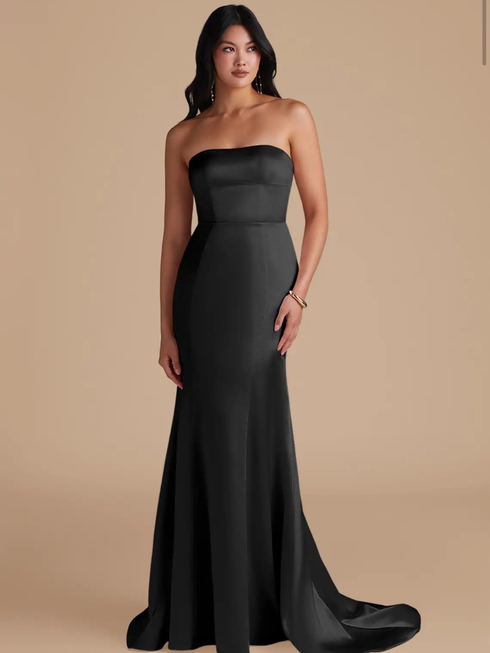 Strapless Black Evening Gown